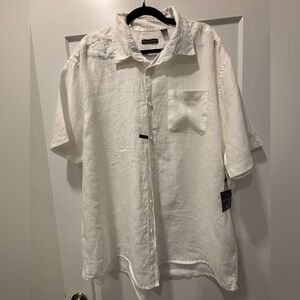 Saks Fifth Avenue Men's White Linen Shirt